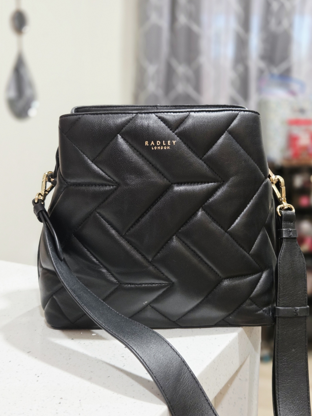 RADLEY LONDON Black Quilted Leather Crossbody Bag